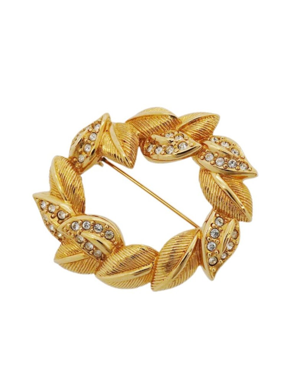 Dior Brooch Gold Plated Rhinestone